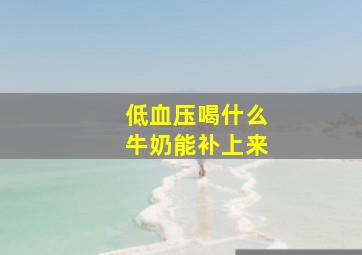 低血压喝什么牛奶能补上来