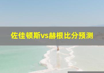 佐佳顿斯vs赫根比分预测