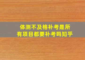 体测不及格补考是所有项目都要补考吗知乎