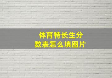 体育特长生分数表怎么填图片