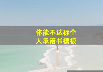 体能不达标个人承诺书模板