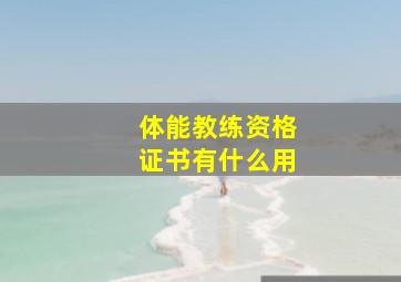 体能教练资格证书有什么用