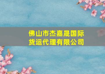 佛山市杰嘉晟国际货运代理有限公司