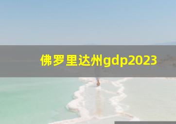 佛罗里达州gdp2023