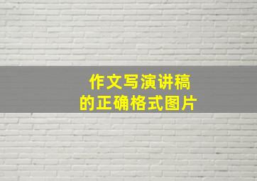 作文写演讲稿的正确格式图片