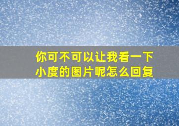 你可不可以让我看一下小度的图片呢怎么回复