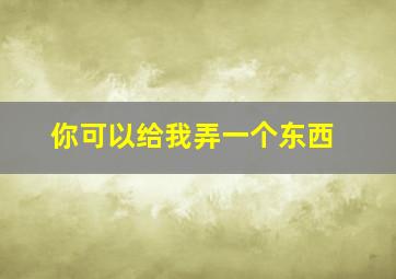 你可以给我弄一个东西