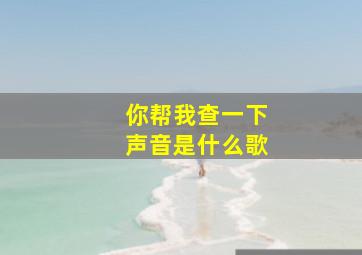 你帮我查一下声音是什么歌