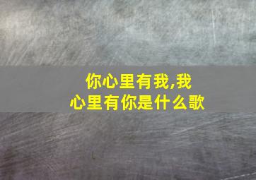 你心里有我,我心里有你是什么歌