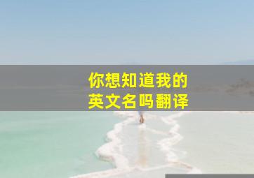 你想知道我的英文名吗翻译