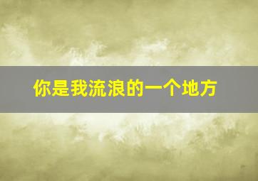 你是我流浪的一个地方