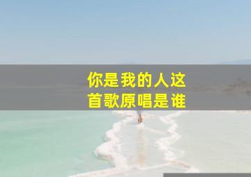 你是我的人这首歌原唱是谁