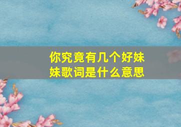 你究竟有几个好妹妹歌词是什么意思