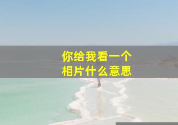 你给我看一个相片什么意思