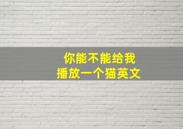 你能不能给我播放一个猫英文