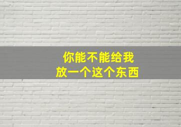 你能不能给我放一个这个东西