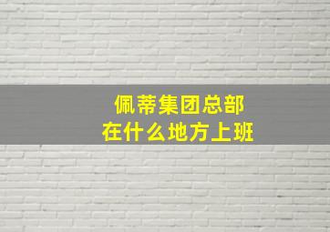 佩蒂集团总部在什么地方上班