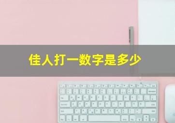 佳人打一数字是多少