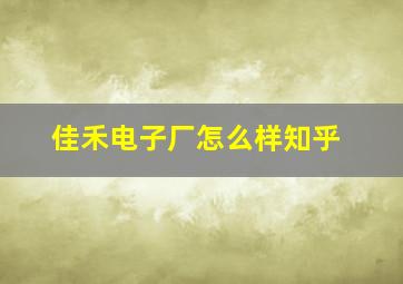 佳禾电子厂怎么样知乎