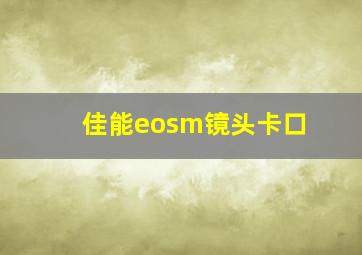 佳能eosm镜头卡口