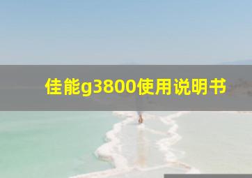 佳能g3800使用说明书