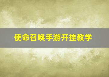 使命召唤手游开挂教学