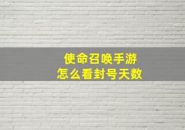 使命召唤手游怎么看封号天数