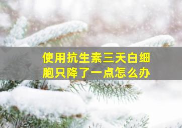 使用抗生素三天白细胞只降了一点怎么办