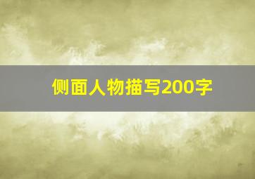 侧面人物描写200字