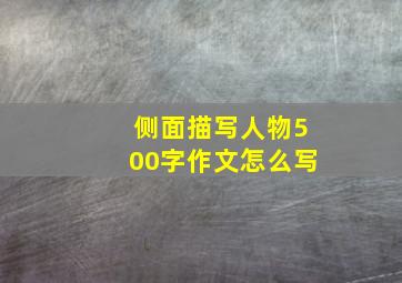 侧面描写人物500字作文怎么写