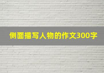 侧面描写人物的作文300字