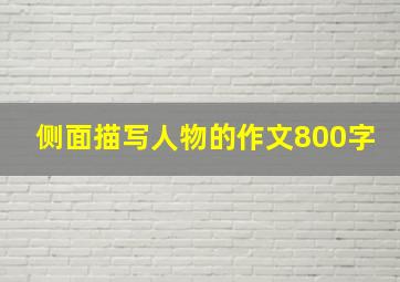 侧面描写人物的作文800字