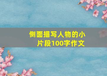 侧面描写人物的小片段100字作文