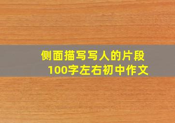 侧面描写写人的片段100字左右初中作文