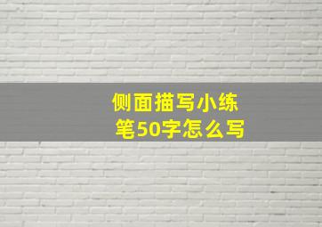 侧面描写小练笔50字怎么写