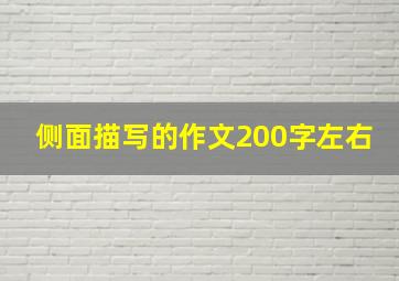 侧面描写的作文200字左右