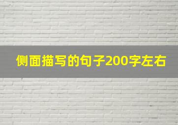 侧面描写的句子200字左右