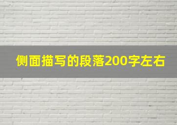 侧面描写的段落200字左右