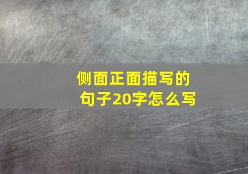 侧面正面描写的句子20字怎么写