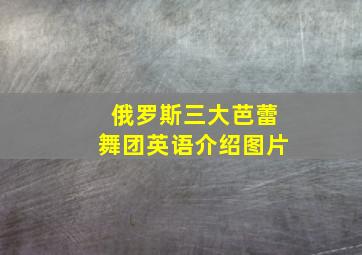 俄罗斯三大芭蕾舞团英语介绍图片