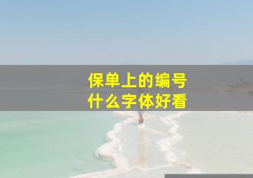 保单上的编号什么字体好看