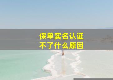 保单实名认证不了什么原因