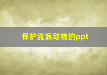 保护流浪动物的ppt