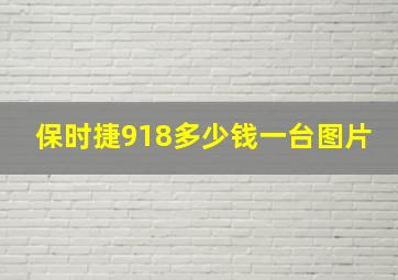 保时捷918多少钱一台图片