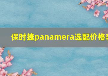 保时捷panamera选配价格表