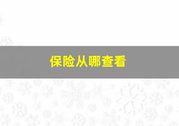 保险从哪查看