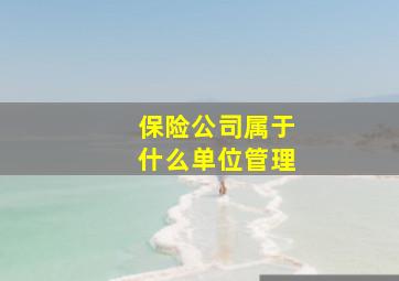 保险公司属于什么单位管理