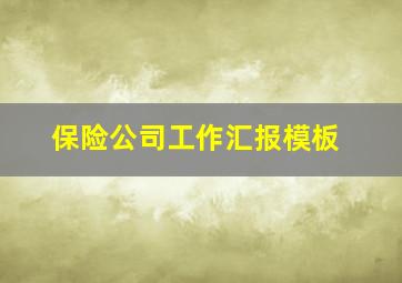 保险公司工作汇报模板