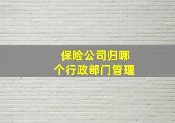 保险公司归哪个行政部门管理