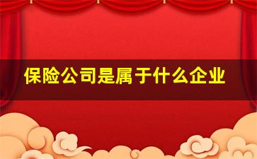 保险公司是属于什么企业